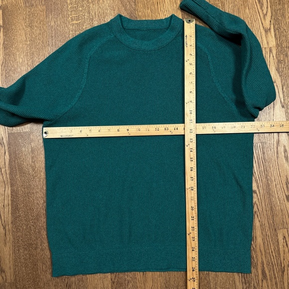 Lululemon Textured Knit Crewneck Green Jasper Coolmax Sweater Mens Large - Picture 8 of 8